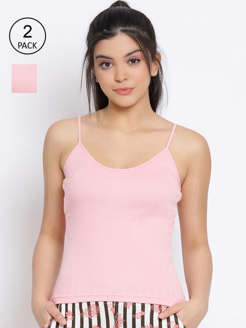 

LYRA Women Pack of 2 Pink Cotton Non-Padded Camisoles