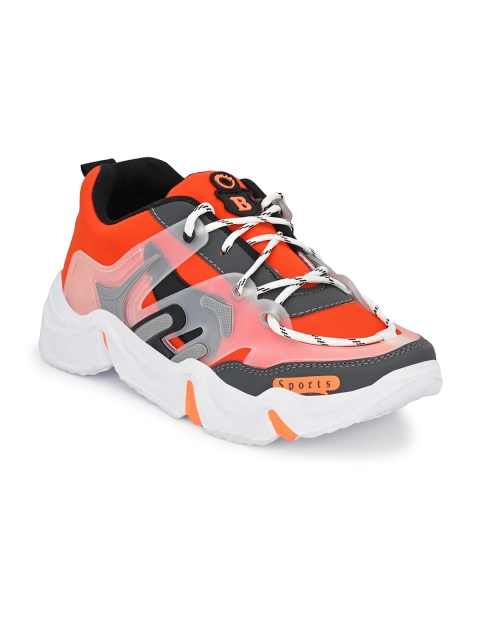 

AfroJack Men Orange Colourblocked Regular Sneakers