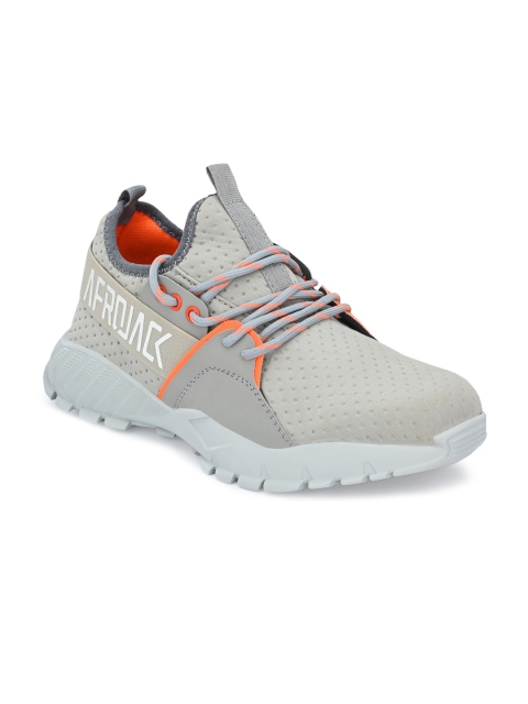 

AfroJack Men Grey Woven Design Sneakers