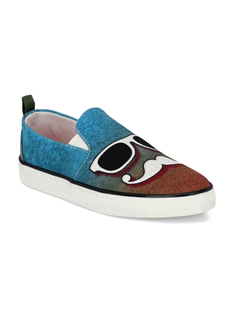 

EXTRIMOS Men Blue Printed Slip-On Sneakers