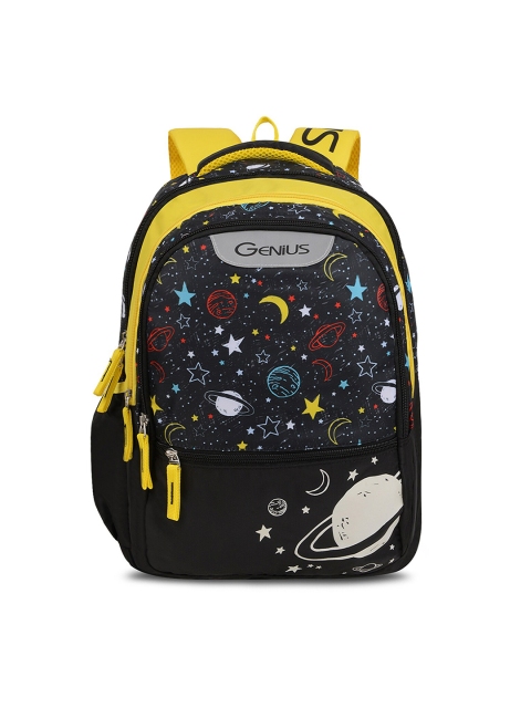 

Genius by Safari Kids Black & Yellow Supernova Graphic Printed Backpack