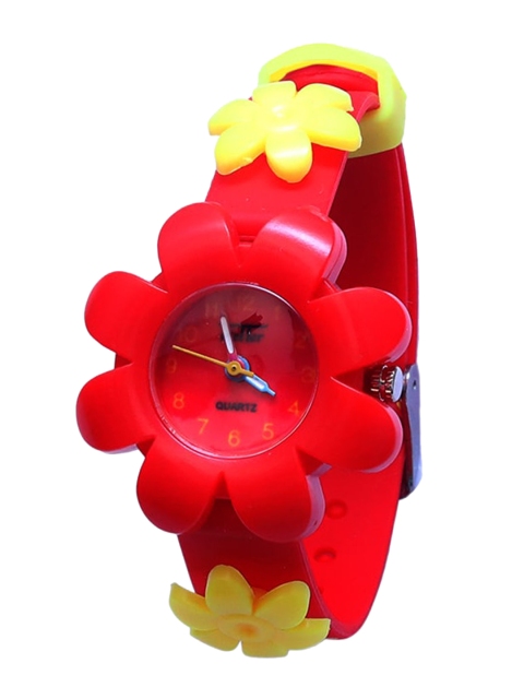

Spiky Unisex Kids Red & Yellow Embellished Digital Flower Watch