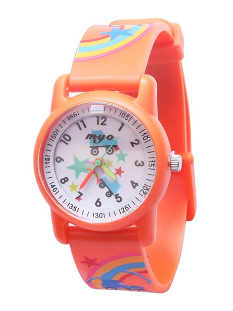 

Spiky Unisex Kids White Dial & Orange Straps Analogue Watch - Myo_Mat_Org