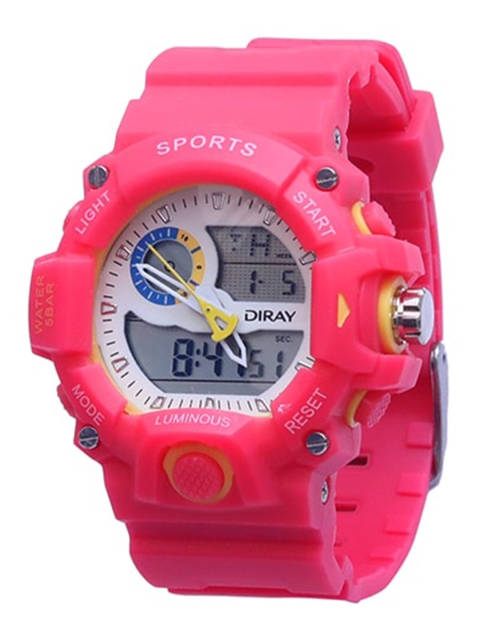 

Spiky Kids Pink & White Analogue & Digital Watch 3Dirya_Pink_Pink