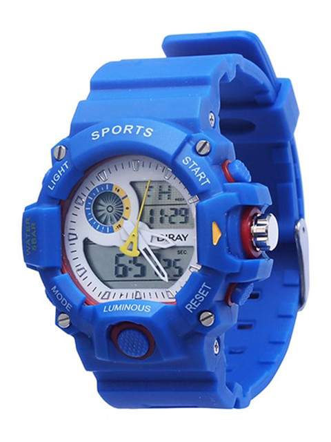

Spiky Unisex Kids White Dial & Blue Textured Straps Sports Watch - 3Dirya_Dblu_Wht