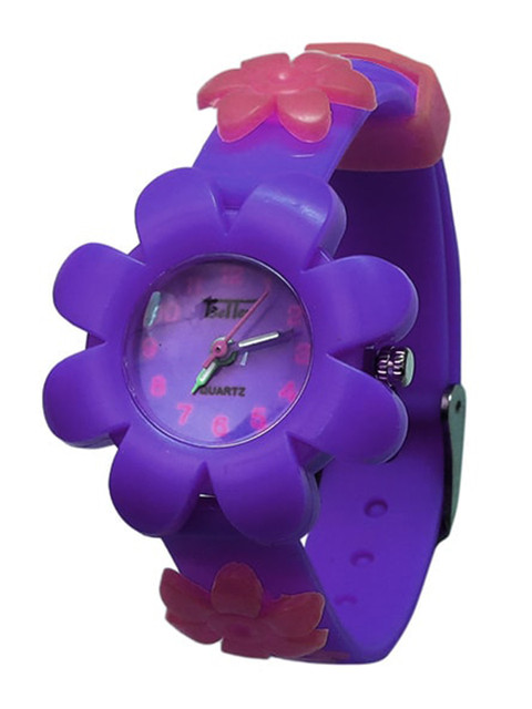 

Spiky Kids Purple Printed Dial & Pink Wrap Around Straps Analogue Watch Flower_Pur_pink