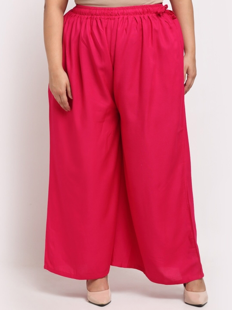 

TAG 7 Women Pink Solid Wide Leg Palazzo