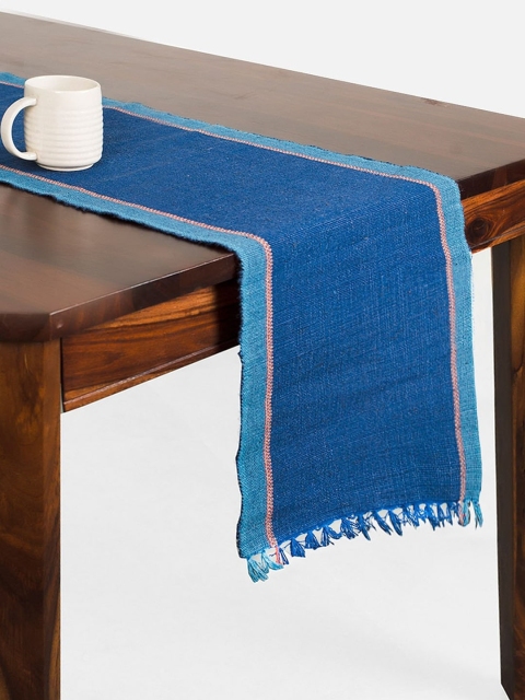 

Fabindia Blue Solid Cotton Jute Table Runner