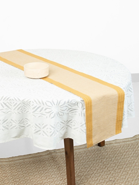 

Fabindia Unisex Yellow & Cream Solid Cotton Table Runner