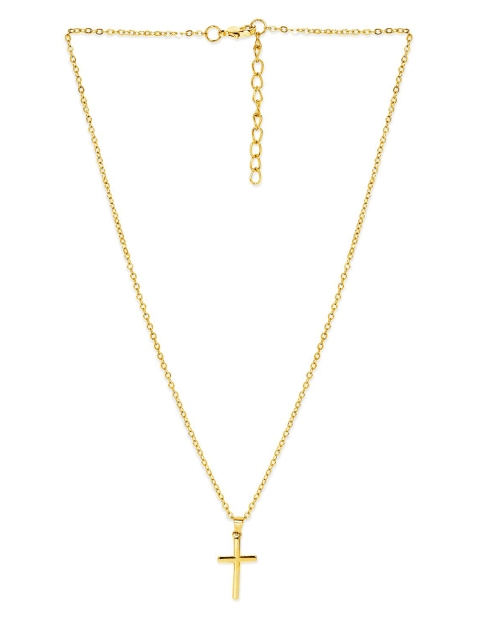 

Roadster Men Gold-Toned Religious Cross Pendant Necklace