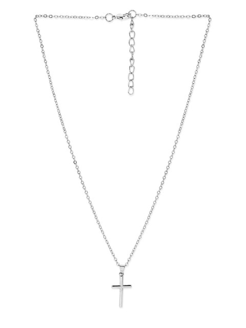

Roadster Men Silver-Plated Religious Cross Pendant Chain