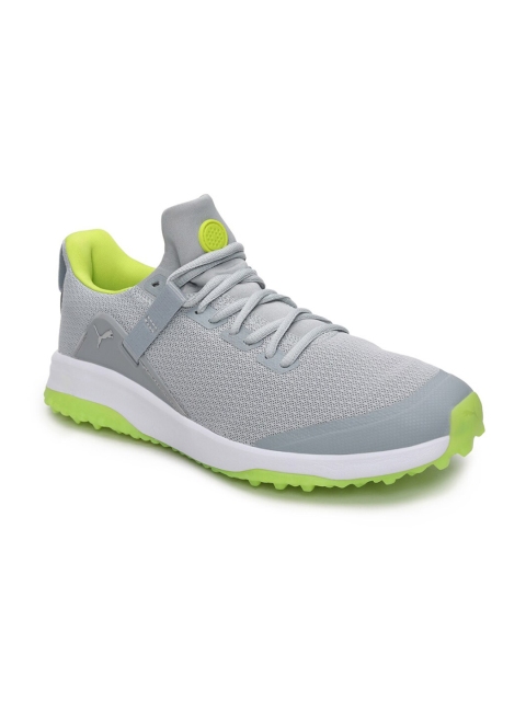 

Puma Men Grey & Lime Green Fusion Evo Golf Shoes
