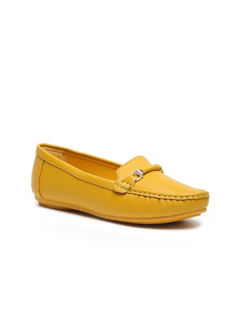 

Flat n Heels Women Yellow Solid Loafers