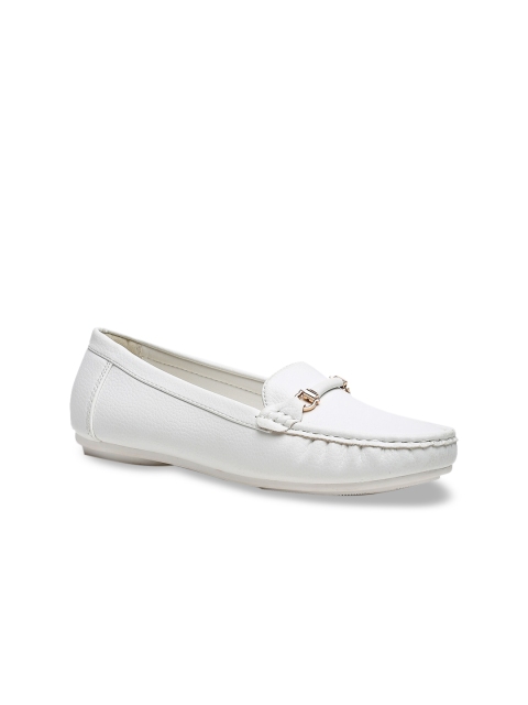 

Flat n Heels Women White Loafers