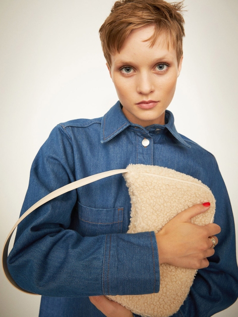 

H&M Women Beige Solid Shoulder Bag