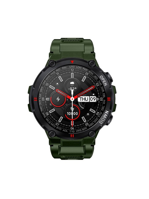

OPTA Olive-Green & Black Solid Bluetooth Fitness Smart Watch SB-246