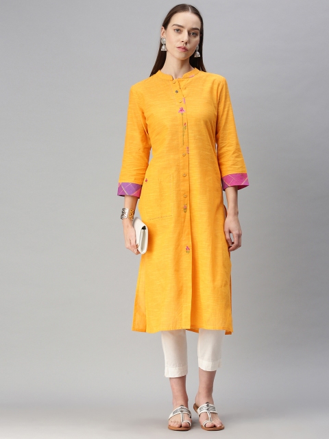 

araaliya Women Yellow Kurta