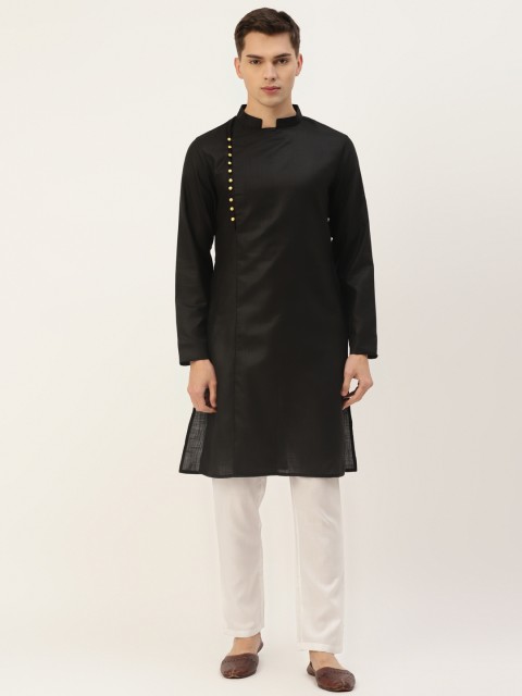 

Molly & Michel Men Black Pure Cotton Kurta with Pyjamas