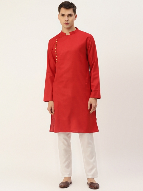 

Molly & Michel Men Maroon Pure Cotton Kurta with Pyjamas