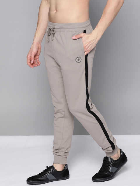 

HERE&NOW Men Grey Brand Logo Printed Joggers