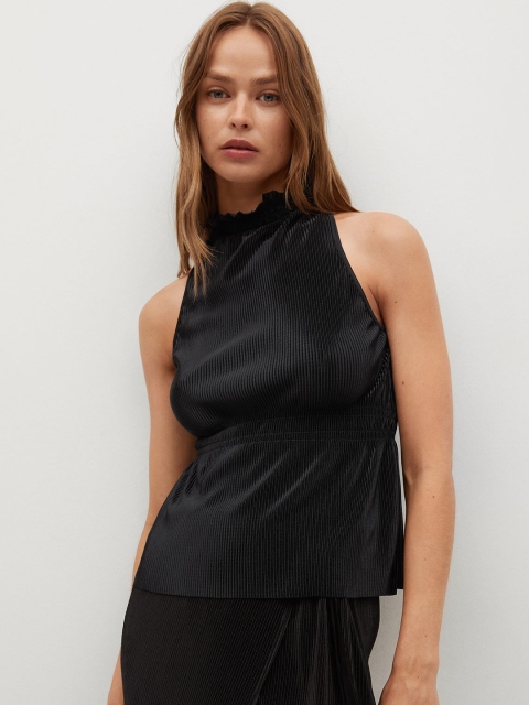 

MANGO Black A-Line Top
