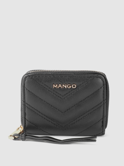 

MANGO Black Quilted Coin Purse