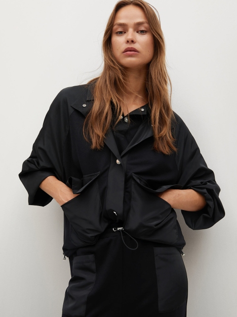

MANGO Women Black Solid Tailored Jacket