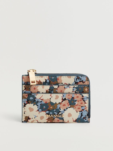 

MANGO Women Beige & Green Floral Print Card Holder