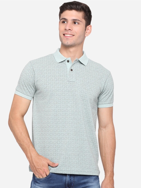 

Greenfibre Men Green Polo Collar Slim Fit Pure Cotton T-shirt