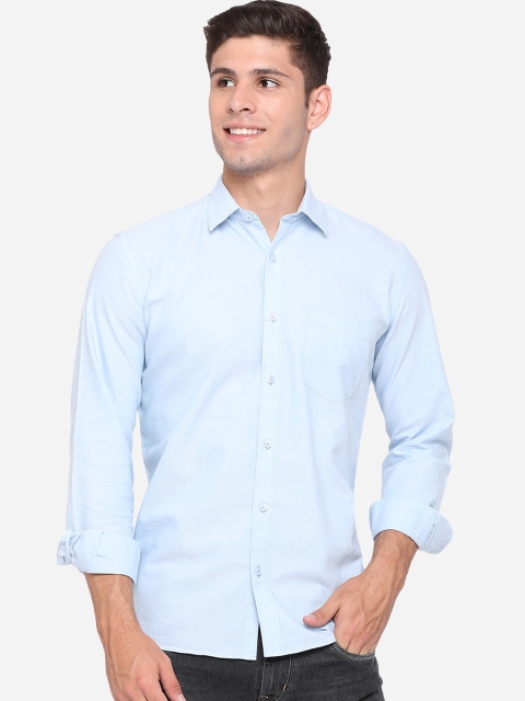 

Greenfibre Men Blue Slim Fit Opaque Casual Shirt