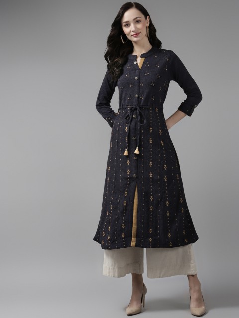 

Cayman Women Navy Blue Kurta