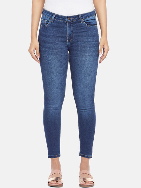 

People Women Blue Slim Fit Light Fade Jeans