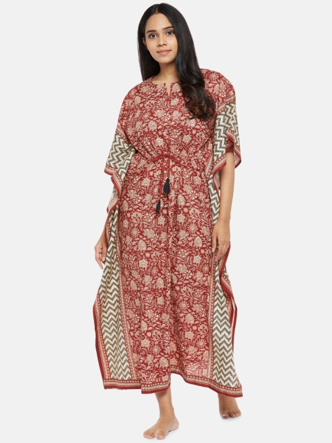 

RANGMANCH BY PANTALOONS Red Printed Nightdress