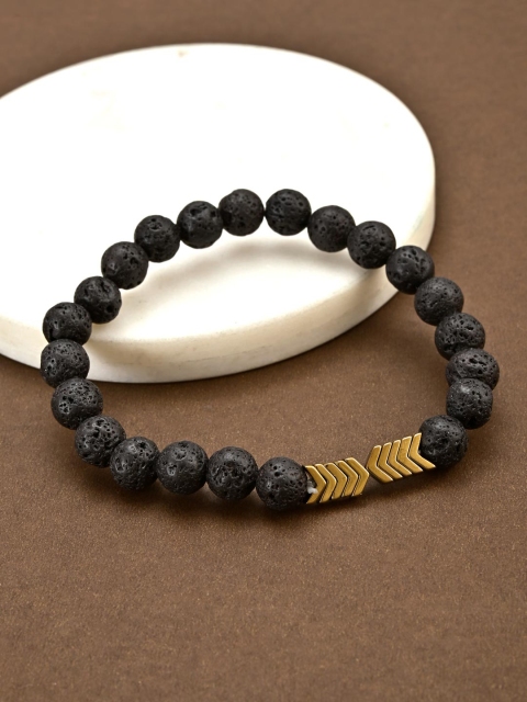 

Tistabene Men Black Gold-Plated Elasticated Bracelet