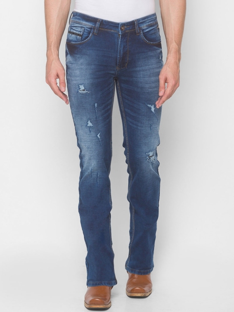 

mode de base Men Blue Bootcut Mildly Distressed Stretchable Jeans