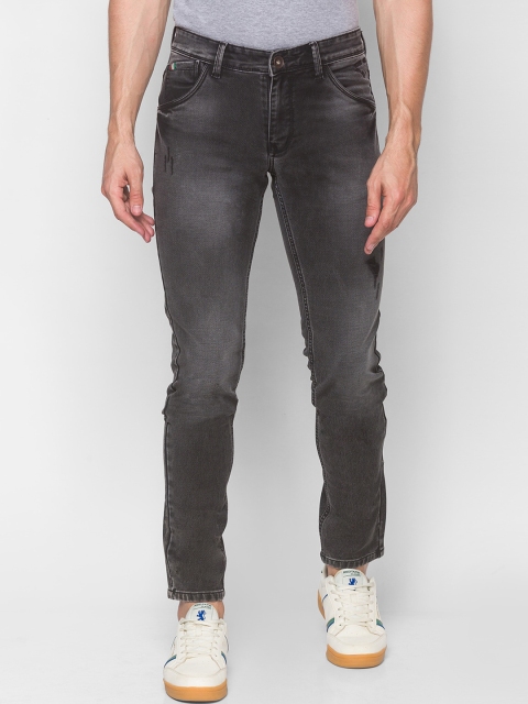 

mode de base Men Grey Tapered Fit Mildly Distressed Stretchable Jeans