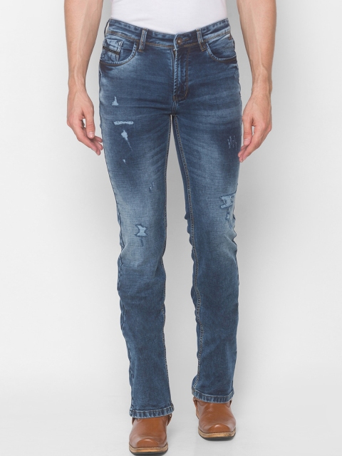 

mode de base Men Blue Bootcut Mildly Distressed Heavy Fade Stretchable Jeans