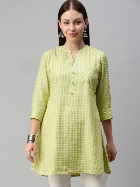 

ETIQUETTE Women Green Checked Kurta