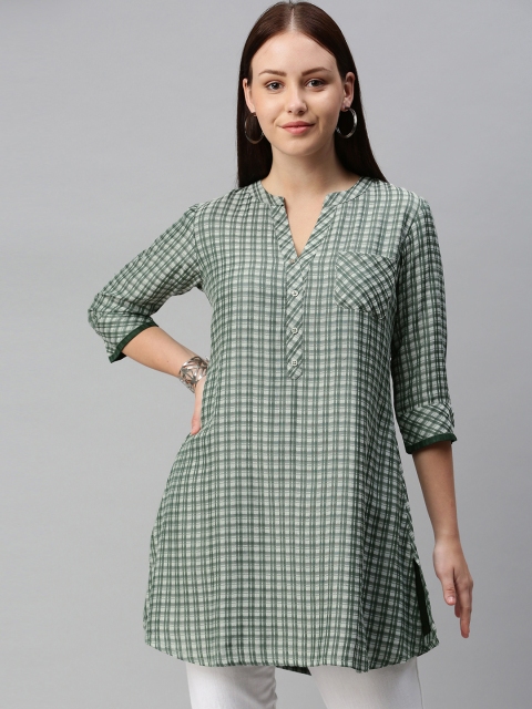 

ETIQUETTE Women Green Checked Kurta