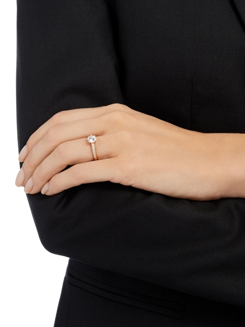 

SWAROVSKI Women Silver & Rose-Gold Plated Crystals Finger Ring