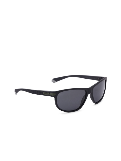

Polaroid Men Grey Lens & Black Rectangle Sunglasses with UV Protected Lens 203392