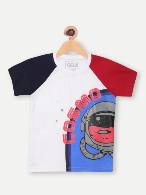 

GOJI Kids White Printed T-shirt