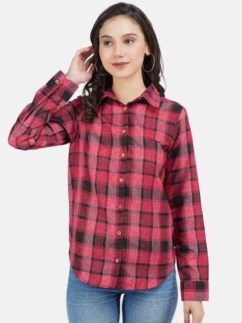

JAAIVE Women Red & Black Checked Casual Shirt