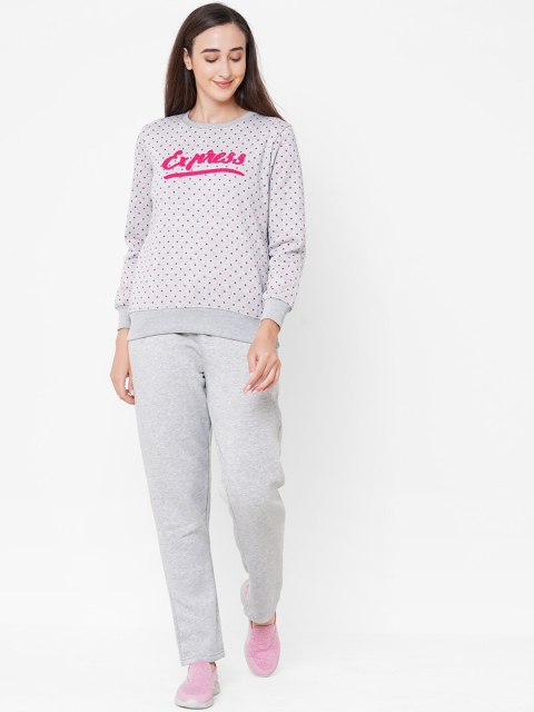 

Sweet Dreams Women Grey Polka Dots Night Suit