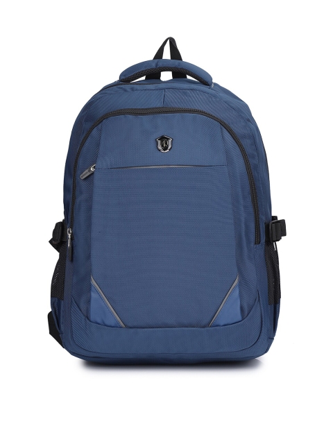 

Aoking Unisex Blue & Black Polyester Backpack with Compression Straps