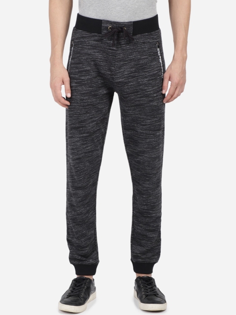 

Crocodile Men Charcoal-Grey Self-Design Cotton Slim-Fit Joggers