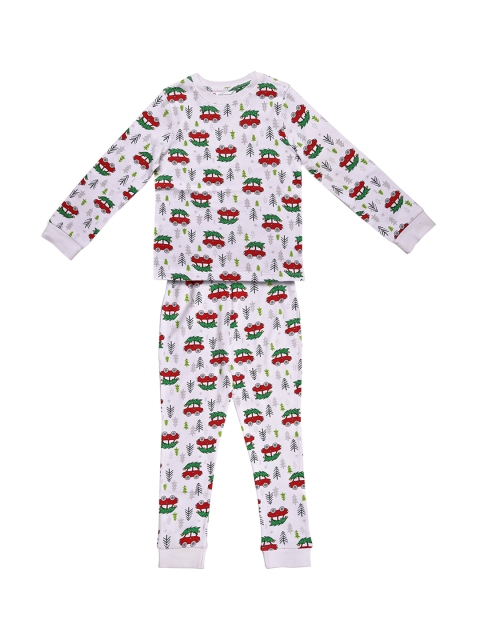 

Charm n Cherish Boys Grey & Red Printed Pure Cotton Night suit