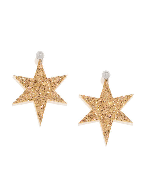 

OOMPH Gold-Plated Gold-Toned Contemporary Drop Earrings