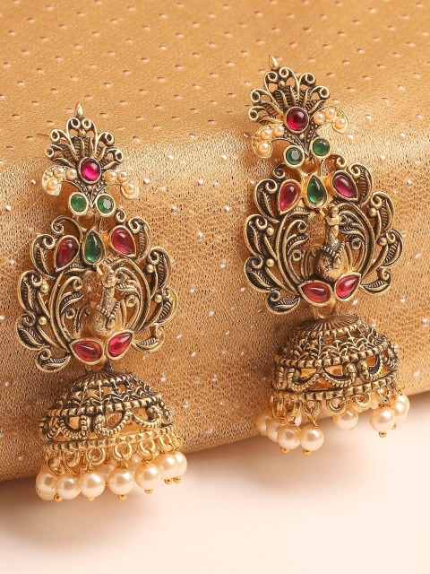 

OOMPH Gold-Toned Contemporary Jhumkas Earrings