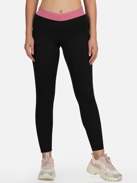 

NEU LOOK FASHION Women Black & Pink Colourblocked Tights
